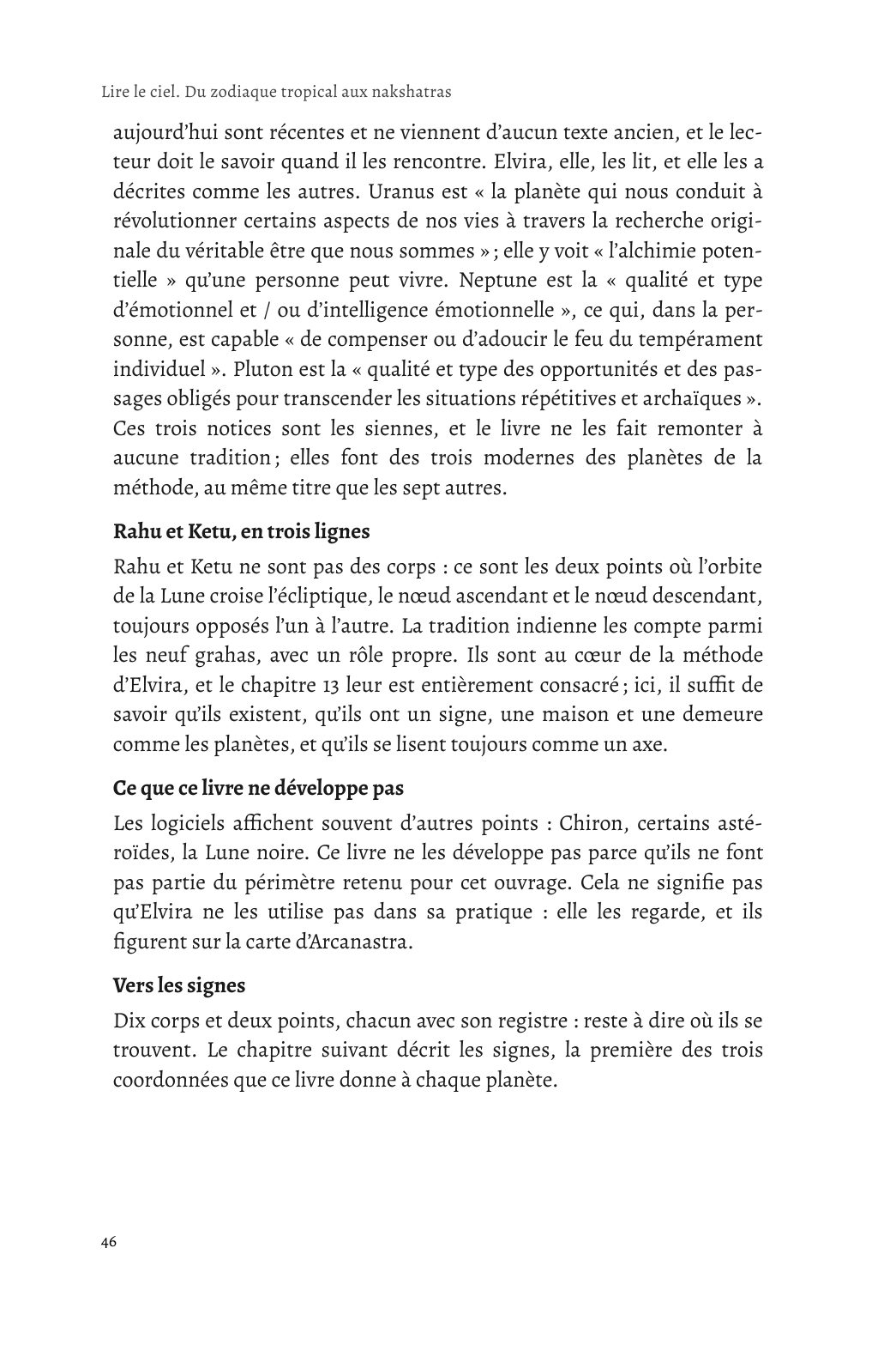 Page sur la lecture des maisons dans la pratique d'Elvira